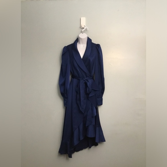 AIDAN MATTOX BY Adrianna Papell Deep Blue Long Sleeve Dress